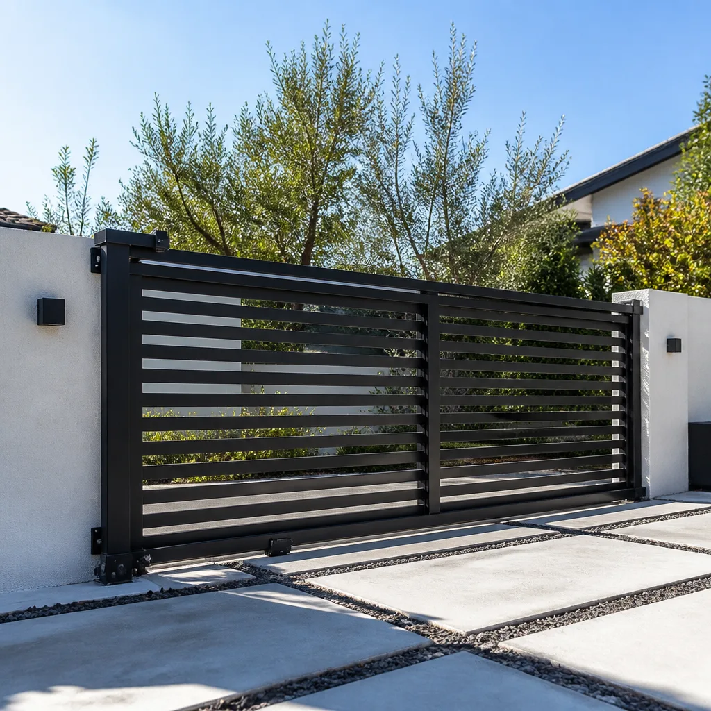 Sliding driveway gates